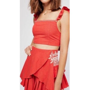 Free People Orange Crop Top